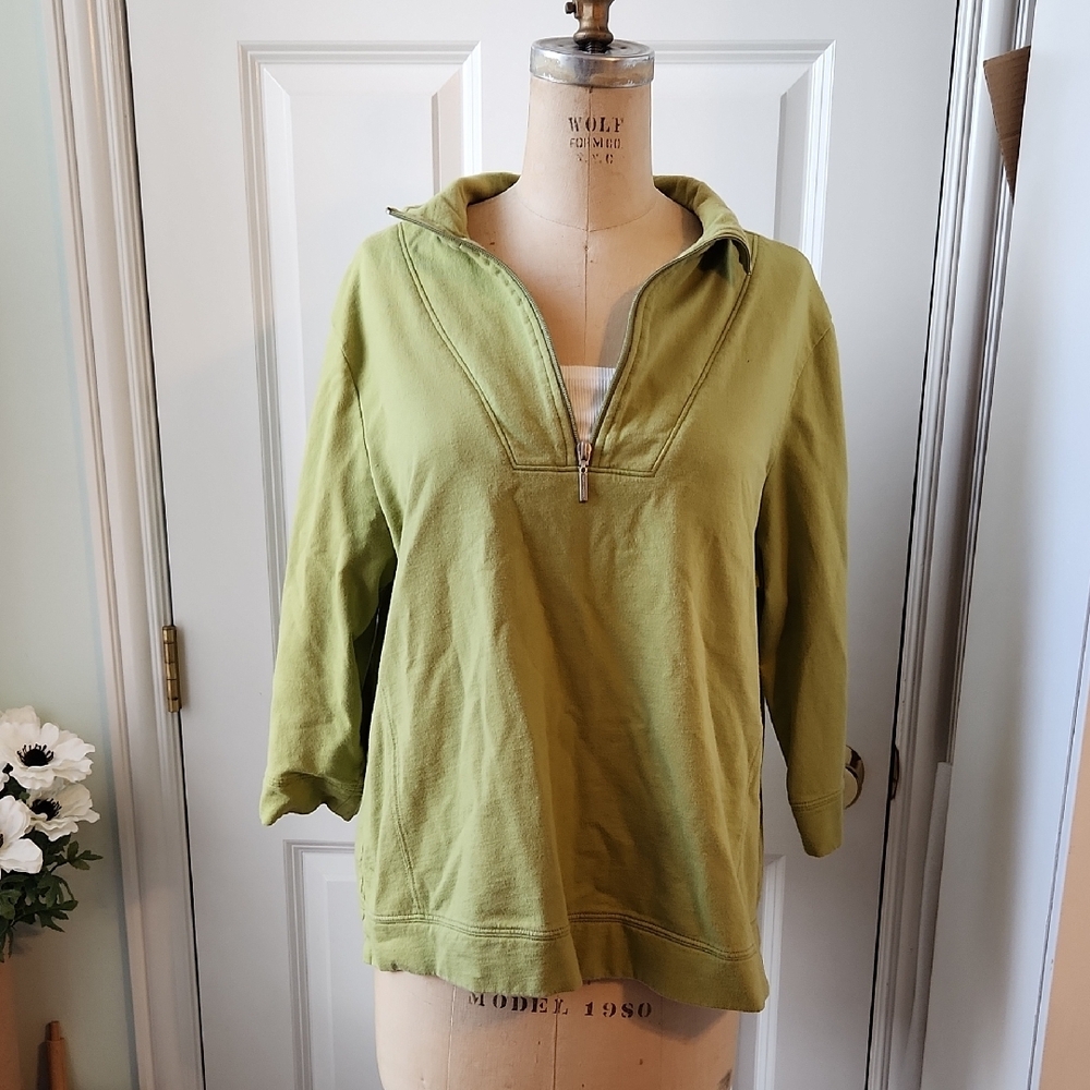 Green Half-Zip Pullover